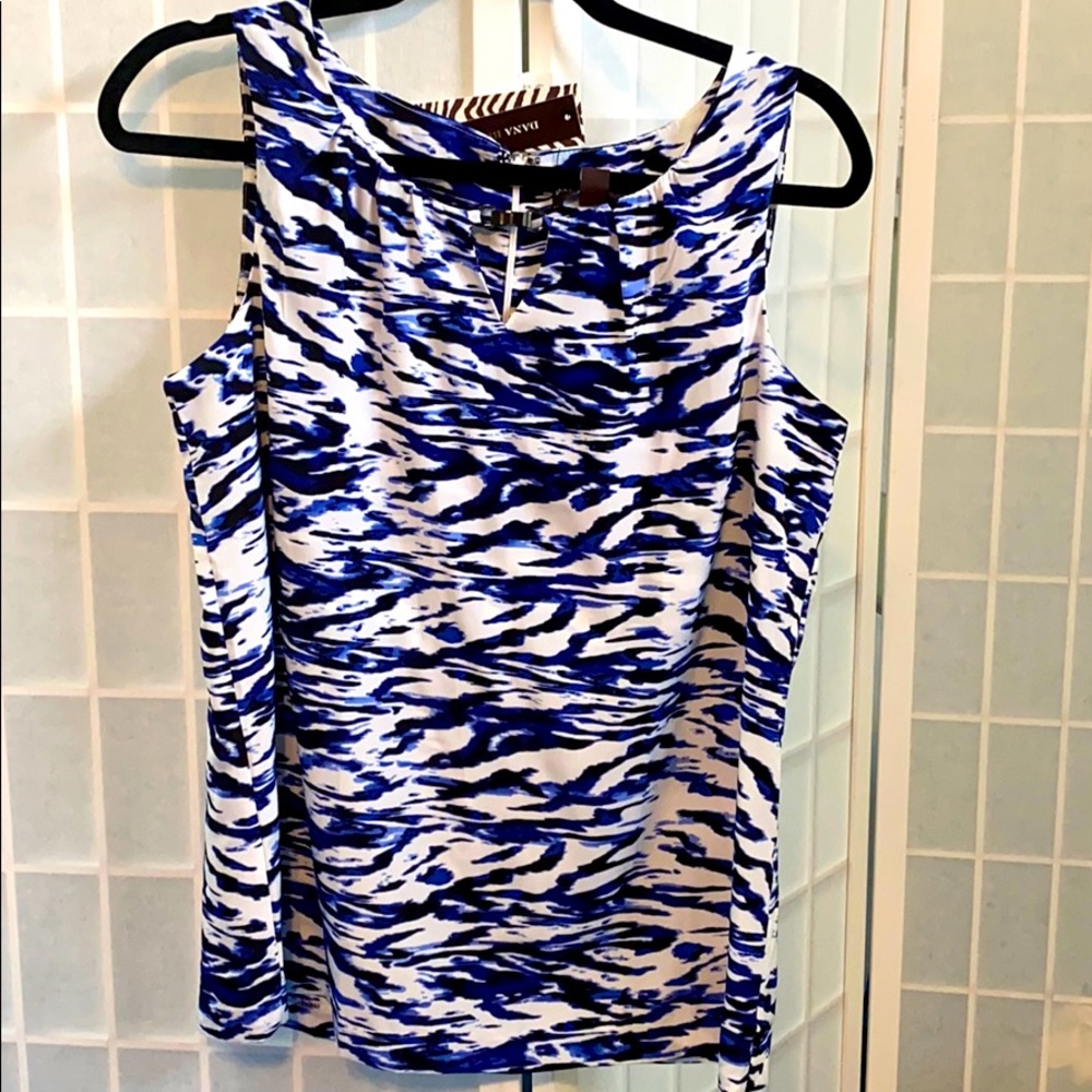 NWT - Dress tank - Blue white print - Dana Buchman